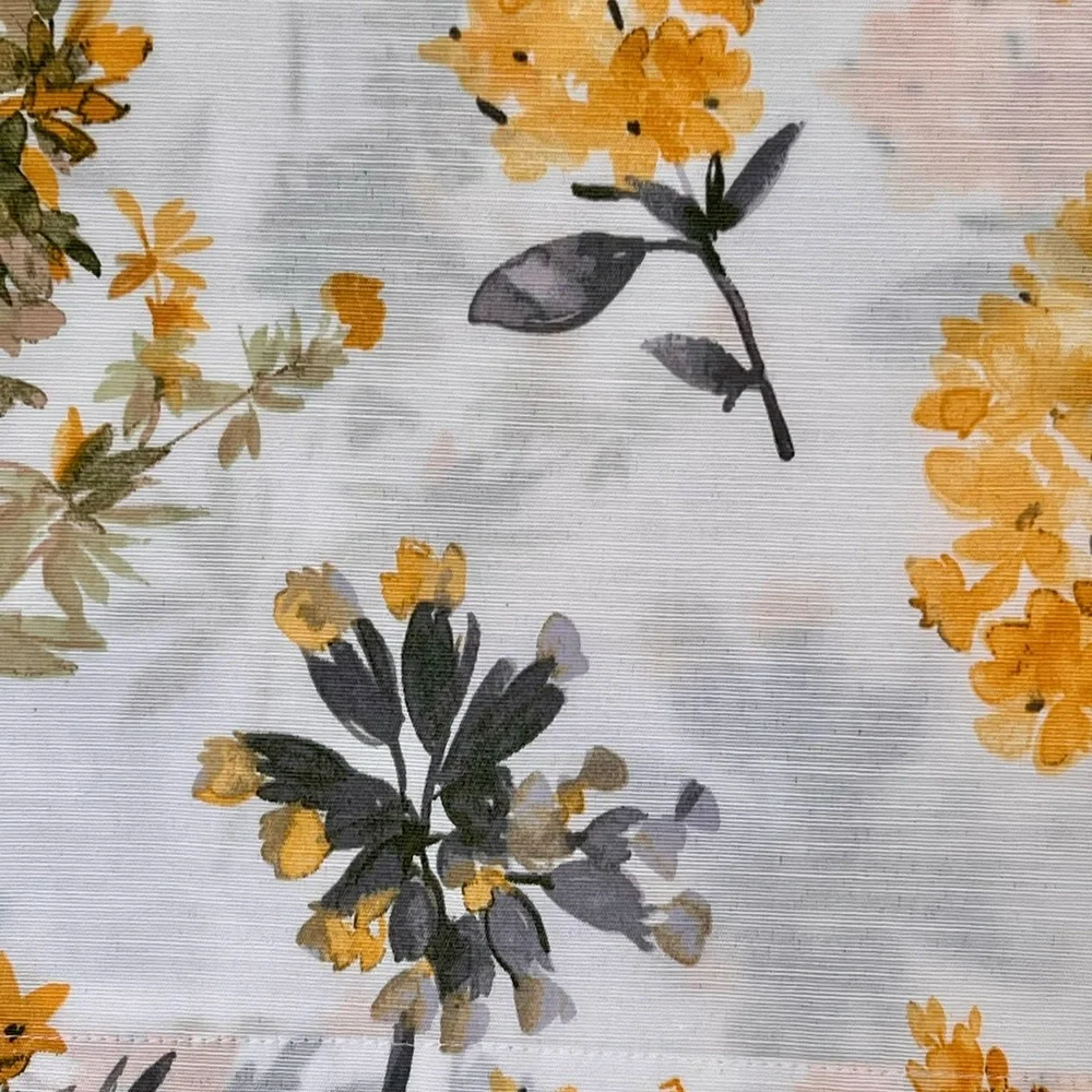 Moss & Willow Set Of 2 Yellow/Grey Giacomo Wild Flower PatternWindow Panels NEW